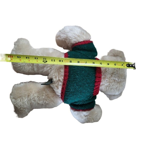 The Maine Bear Factory Tan Teddy Bear 16" Plush Stuffed Toy Green Top Handmade - Picture 3 of 4